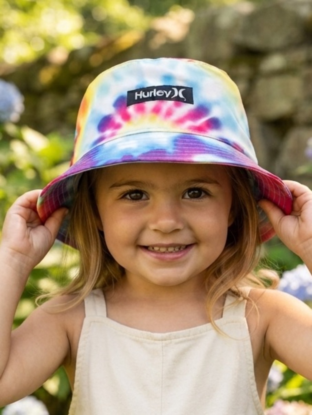 Hurley Tie-Dye Bucket Hat — Pink Blue Yellow